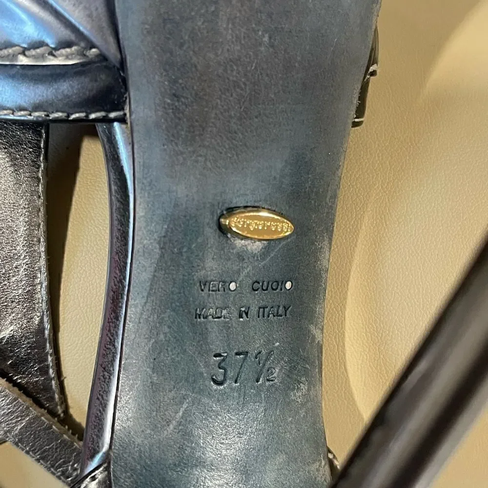 Sergio Rossi Silver/Gray Metallic Heels